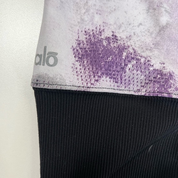 Alo Yoga Goddess Ribbed Legging in Purple and Black - Picture 6 of 9